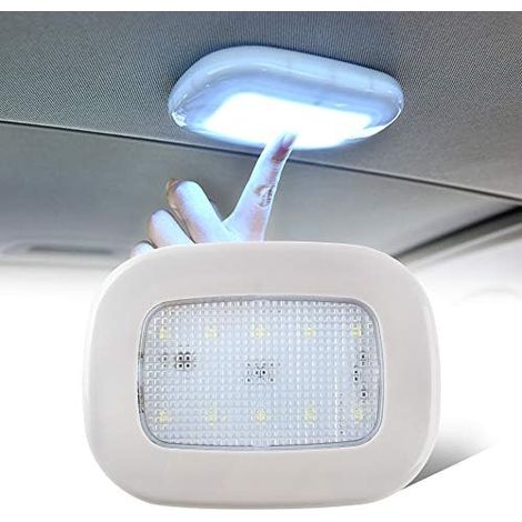 Plafonnier LED Voiture Sans Fil USB Rechargeable – Bouton Poussoir Dôme Universel Lecture Extérieur Blanc (1/5)