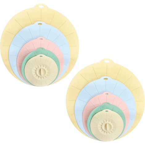 Set di 10 coperchi per contenitori color macaron