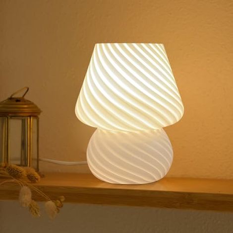 Lampe Champignon - Lampe de Chevet Chambre, Ampoule Incluse, Cadeau Fête des Mères, Jaune Crème (1/5)