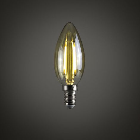 2-W-LED-Glühbirne, 2700 K warmweiß, E14-Sockel, Kerzenform, LED-Lampe, entspricht 20 W, klares Glühfaden, LED-Glühbirne im Vintage-Stil (1/5)