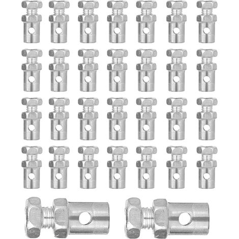Lot de 30 embouts de câble de frein à vis de 1/8 pouce, embout de câble d'accélérateur de frein d'embrayage à vis de 1/8 pouce,bouchon de câble de téton pour vélo, kart, moto, scooter (1/5)