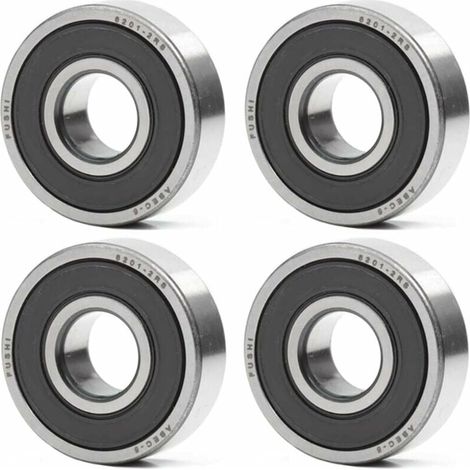 KZQ 6201-2RS Kugellager 12 x 32 x 10 mm – Doppelte Gummidichtung – ABEC 5 – Vorgeschmiertes Kugellager – 4 Stück (1/4)