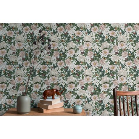 A.S. Création Drawn Into Nat 394264 Vliestapete Blumen / Floral 10.05 x 0.53 m Grau Wohnzimmer Schlafzimmer Büro (1/5)