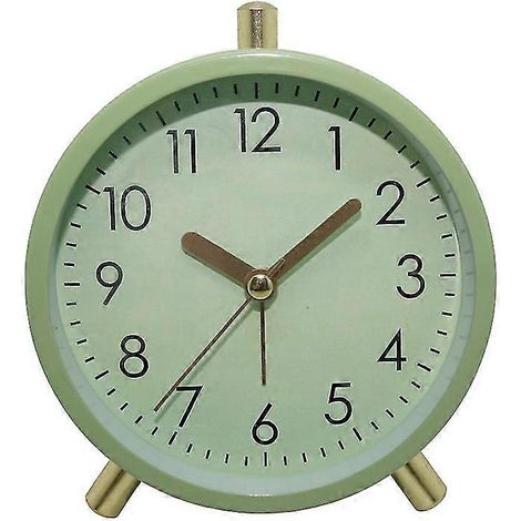 Réveil analogique de chevet pour chambre à coucher, horloge ronde à piles avec rétroéclairage vert, 1 pièce (1/4)