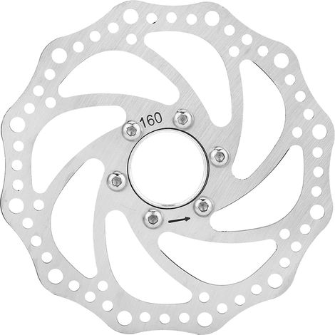 Adaptateur de bride de disque de frein à moyeux filetés de 160 mm pour vélo de montagne avec 6 vis disques de frein de vélo, disques de frein à disque en acier inoxydable (1/5)