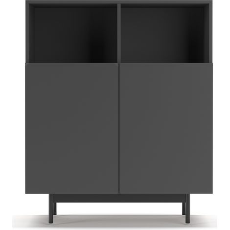 Mueble aparador en melamina, colección PRINTED (602-2), con 2 puertas, en grafito
