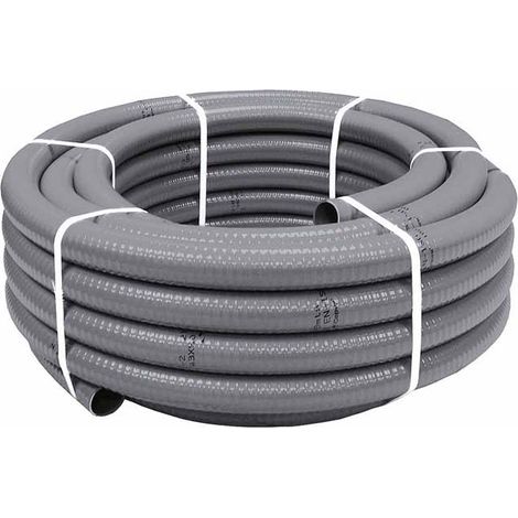 Flexibles graues Hydrotube-PVC-Rohr Ø 20 mm - Rolle 25 Meter