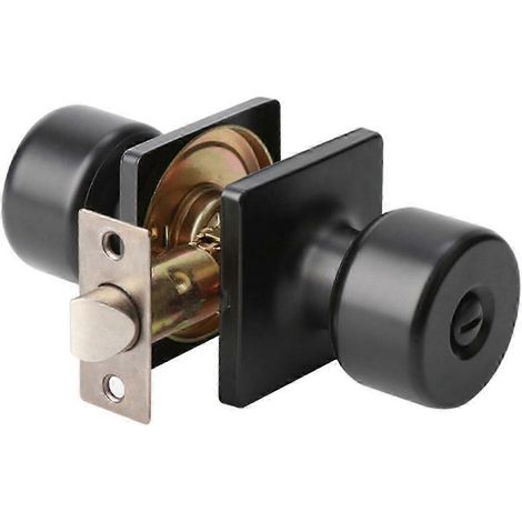Poignées de porte robustes et pratiques en acier inoxydable noir mat, idéales pour préserver l'intimité au quotidien. Parfaites pour une utilisation quotidienne discrète en intérieur. (1/5)