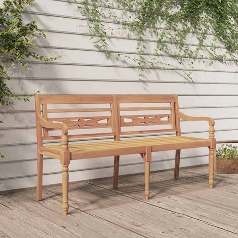 Banc de Jardin Batavia 150 cm en Bois Massif de Teck pour Extérieur et Terrasse - PANGIVO (1/5)