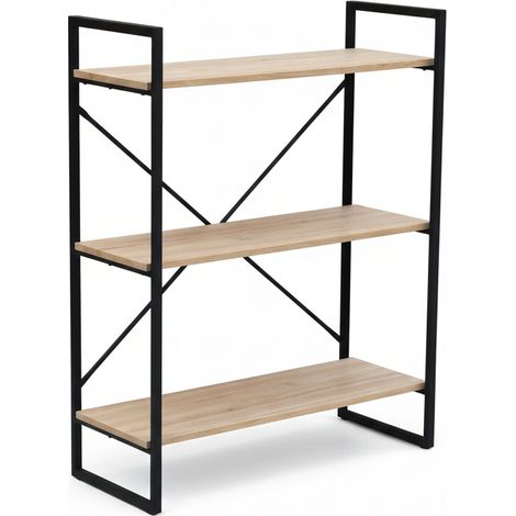 Libreria Moderna 3 Ripiani Scaffale Mobile Casa Legno Ufficio 80x33x105cm