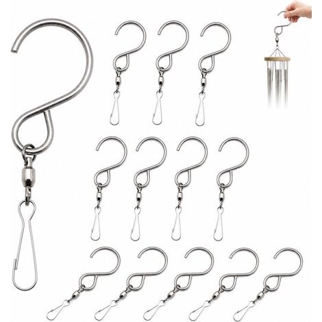 Crochet rotatif en acier inoxydable 90 mm, pour intérieur et extérieur, support de suspension polyvalent pour lanternes, pots de fleurs et décorations, argent (1/5)