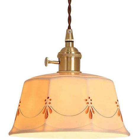 Suspension Céramique - Culot E27 - 220 V - Câble Réglable 1,5 M - Pour Intérieur - 1 Pièce (1/5)