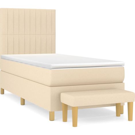 Maison Exclusive - Boxspringbett mit Matratze Creme 90x200 cm Sto