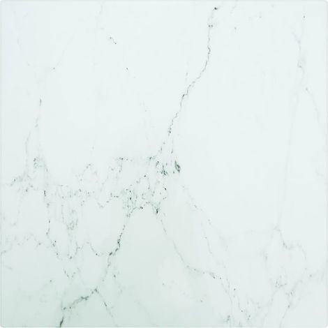 Dessus de table Blanc 30x30cm 6mm Verre trempé et design marbre (1/5)