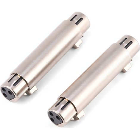 2 Pièces Adaptateur XLR Femelle à Femelle 3 Broches pour Microphone Audio (1/5)
