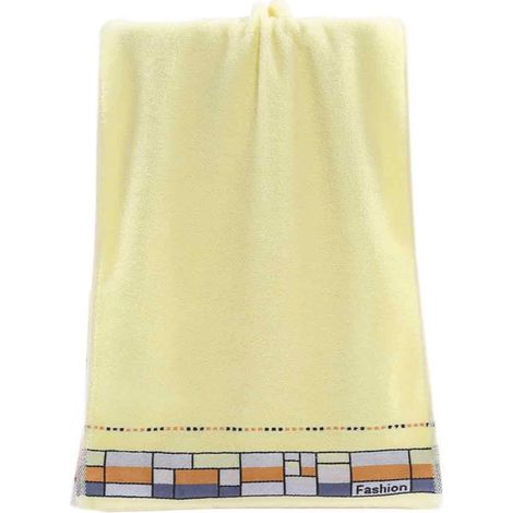 2 serviettes de toilette en coton, motif carreaux, 32 x 72 cm, douces et absorbantes, pour hôtel ou maison (1/5)