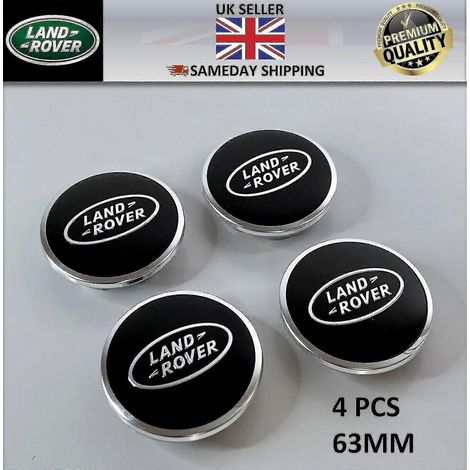 4 enjoliveurs centraux noirs Land Rover pour Range Rover Sport, Evoque, Velar et Discovery (63 mm) (1/4)