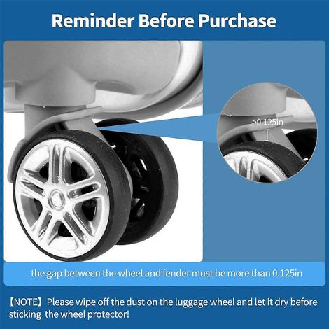Lot de 20 housses de roues pour valises, housses adhésives en silicone pour roues de valises -- (1/5)