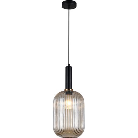 Lampada a sospensione Italux Antiola Ø20 ottone/nero E27 (1/3)