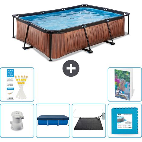 Exit-toys Piscina Exit Rettangolare - Effetto legno - 300x200x65 cm - 7-pezzi S273 (1/5)