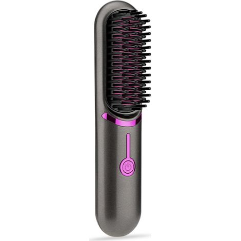 Wiederaufladbarer Glättkamm mit USB-Anschluss, Volumen-Glättkamm, Multifunktions-Glätteisen und Lockenstab für große Wellen und Locken.