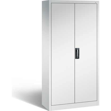 C+P Werkzeugschrank mit Drehtüren, innen 4 Böden, H1950xB930xT400mm Front Lichtgrau Korpus Lichtgrau