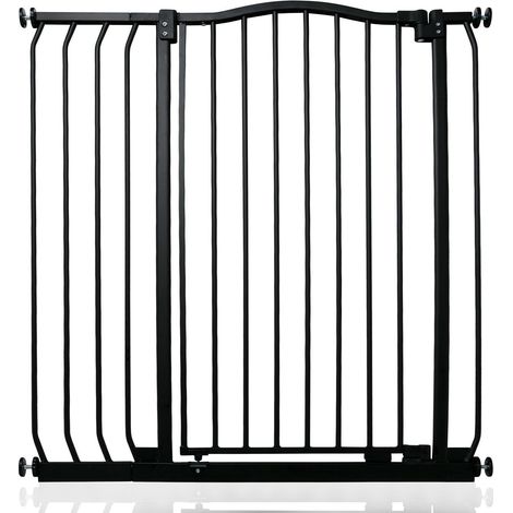 Bettacare Extra Tall Curved Top Dog Gate, 89cm - 98cm, Matt Black, Extra Tall 100cm in Height, Pressure Fit Pet Gate