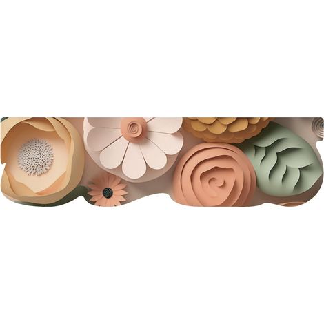 Le Forme Fiori Tappeto Cucina Sagomato Gomma Moderna Colorato Antiscivolo Stampa Digitale - 50x180 cm