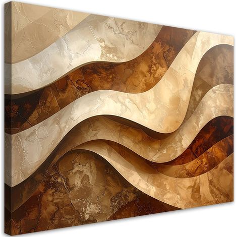 Stampe su Tela, Onde astratte in beige, 60x40 (1/5)