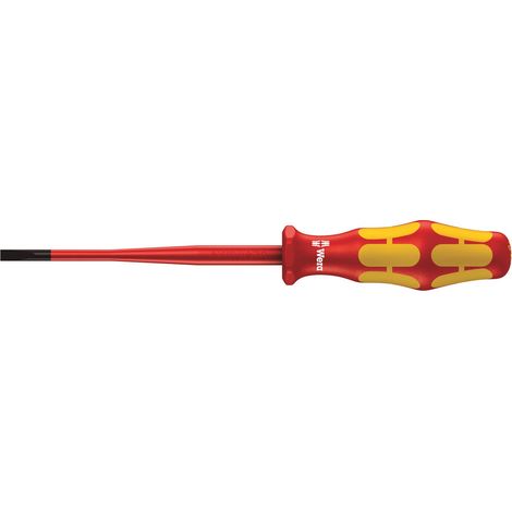 Tournevis VDE isolé pour vis à fente, avec lame à diamètre réduit, 0,8 x 4,0 x 100 mm, Rouge (1/5)