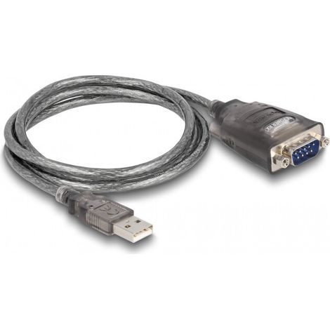 DeLOCK Delock Adapter USB 2.0 Typ-A zu 1 x Seriell RS-232 D-Sub 9 Pin Stecker 1 m (61400)