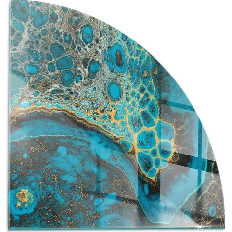 Plaque en verre trempé pour cheminée protection contre les braises et étincelles Motif organique abstrait 1/4 100x100 cm (1/5)