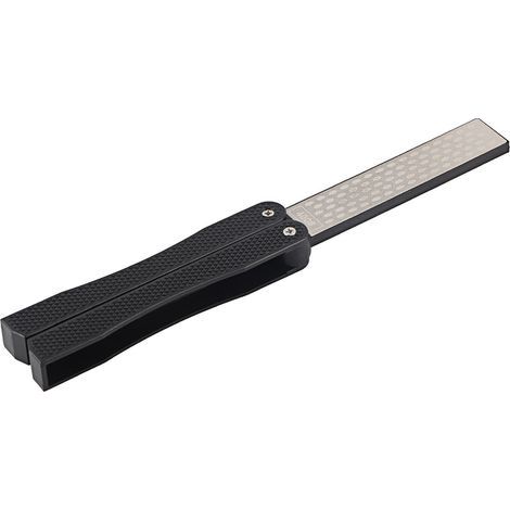 Tragbarer, doppelseitiger Klappmesserschärfer, rutschfester Diamantschärfer (schwarz) (1/5)