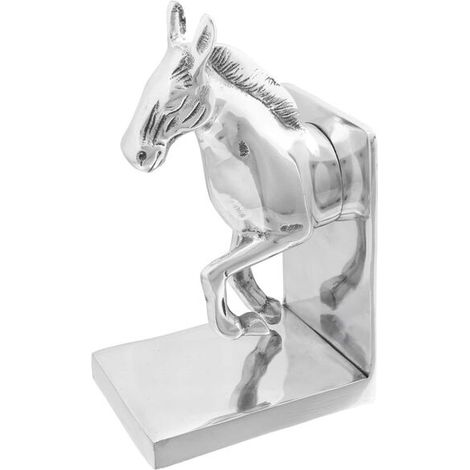 Serre-livres, lot de 2, argenté, 11 x 14 x 25 cm, aluminium (1/5)