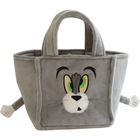 Sac à repas portable pour enfants en forme de chat peluche - Boîte à goûter ludique école (1/5)