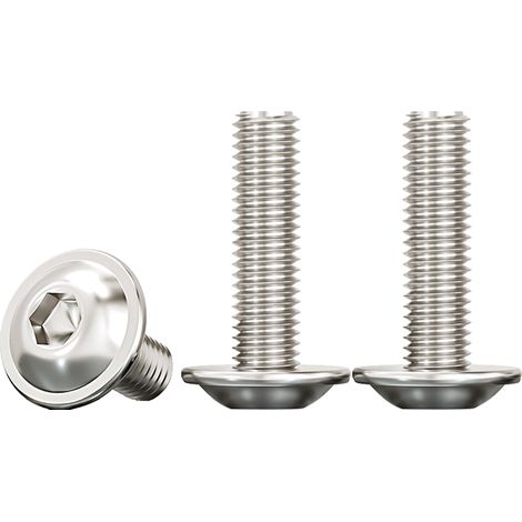 Vis à Tête Bombée avec Bride et Six Pans Creux,M6x25mm Vis à Métaux Acier Inoxydable A2 V2A Boulon à Tête Hexagonale pour Les Connexions Mécaniques,20 Pièces (1/5)
