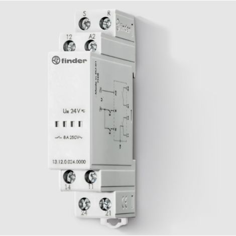 Relè bistabile Finder di chiamata con comando di reset 24V 131200240000