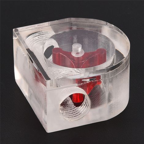 Compteur de débit d'eau à hélice pour refroidissement PC, indicateur semi-circulaire double voie, raccord fileté G1/4 (1/5)
