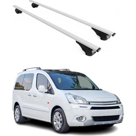 OMAC Barres de toit pour Citroën Berlingo 2008-2018 – TÜV / DIN 75302:2019 – Antivol inclus – Charge max 75 kg – 2 barres Argent (1/4)