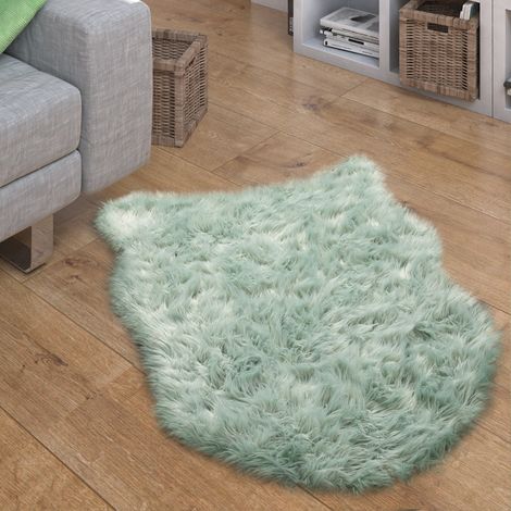 Paco Home Tapis Fausse Fourrure Coussin Cœur Rond Différentes Formes, Vert 80x120 cm forme de fourrure (1/5)