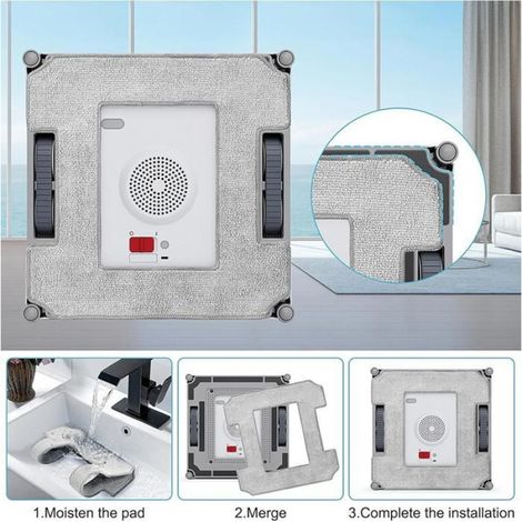 Chiffon Nettoyage - Pour Robot Lave-Vitres Winbot W1 W1 Pro W2 W2 Omni - Réutilisable Microfibre - Lot de 12 (1/5)
