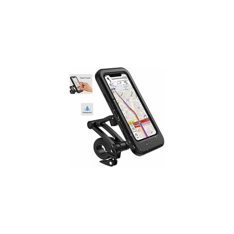 Support Téléphone Moto,Etanche Support Telephone Velo,360°Support Smartphone Moto Scooter avec Habillage Pluie Porte Téléphone pour Moto longziming