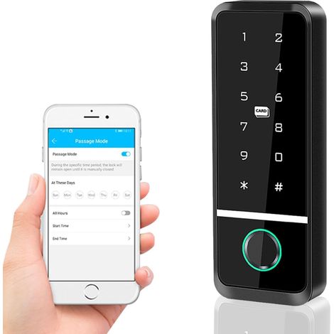 Clavier De Contrôle D'accès WiFi, Système De Contrôle D'accès De Porte, Application De Téléphone Portable, Télécommande, Clavier De Porte, Verrouillage Par Empreinte Digitale, Mot De Passe, Pour Accès (1/5)