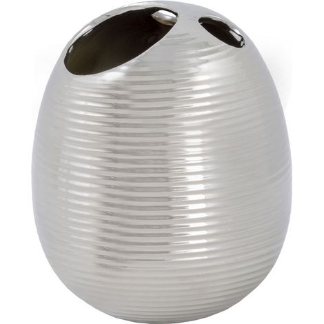 Taza para cepillo de dientes AWD INTERIOR Cleo 1434, plata, gres glamuroso (1/2)