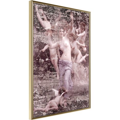 Affiche Murale Encadrée "Angels in Love" 21 x 30 cm Or