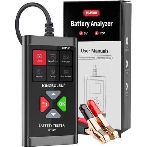 Testeur Batterie 12 V - Analyseur CCA 100 À 2000 - Pour Voiture Moto ATV SUV Bateau - Détecteur Tension Alternateur et Système de Démarrage - 1 Pièce (1/5)