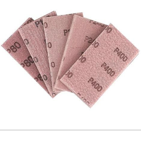 Bande abrasive en filet 70x125mm Feuilles abrasives auto-agrippantes pour poncer sans poussière le bois, le mastic, la peinture, le plastique Grain P80, P120, P180, P240, P400 (1/5)