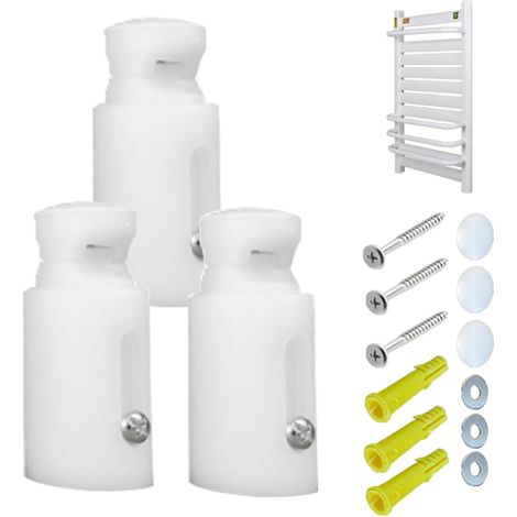 Supports de porte-serviettes (lot de 3), réglables, accessoires d'installation inclus. (1/5)