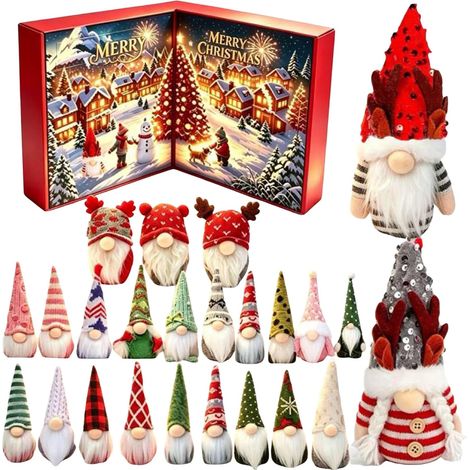 Gnome Christmas Advent Calendar,24 Piece Xmas Surprise Gift Set,A (1/5)