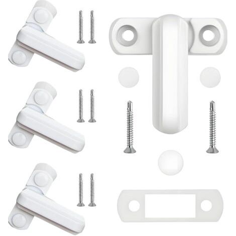 Lot de 4 Sécurité de Fenêtre Serrure de Fenêtre en Métal Blanc Sécurité Fenêtre Anti-Intrusion pour Différentes Portes et Fenêtres et Sécurité de la Maison (1/5)
